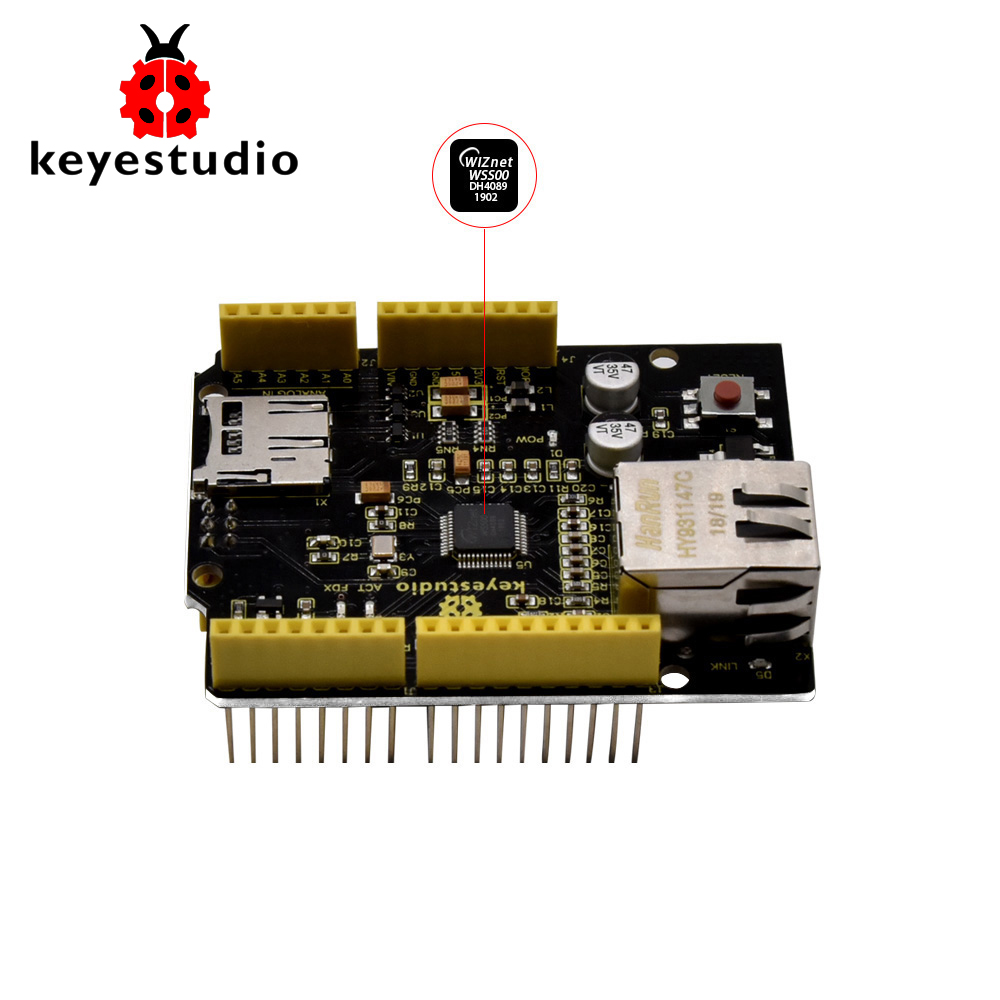 Ethernet Module W5500 - Keyestudio W5500 Ethernet Shield Ethernet-besturingsuitbreidingskaart voor